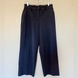 Rachel Zoe Wide Leg Navy  Cropped Trouser Pants Size 6 High Rise Workwear Career